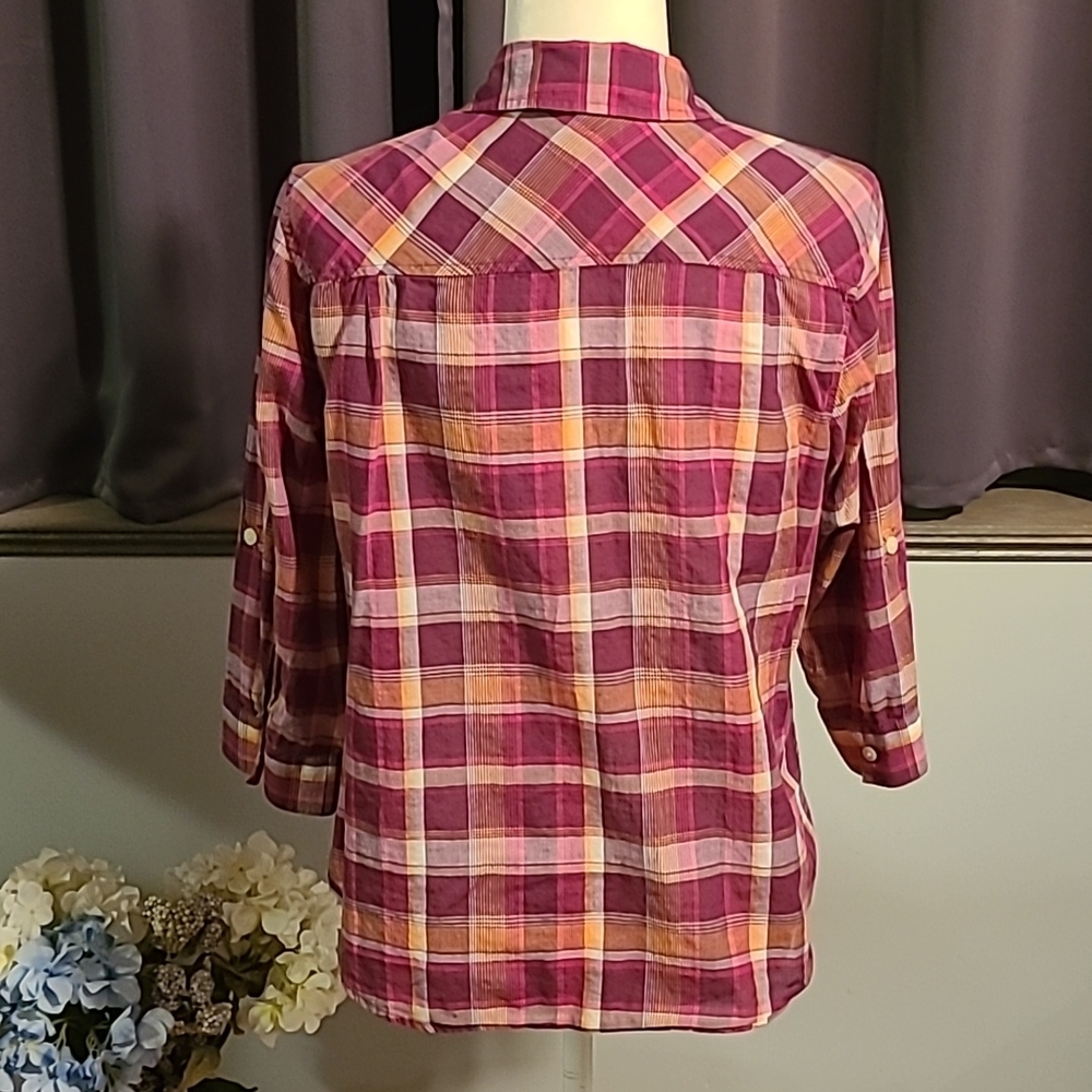 Croft and Barrow Plaid Top - Petite Large - Picture 5 of 10